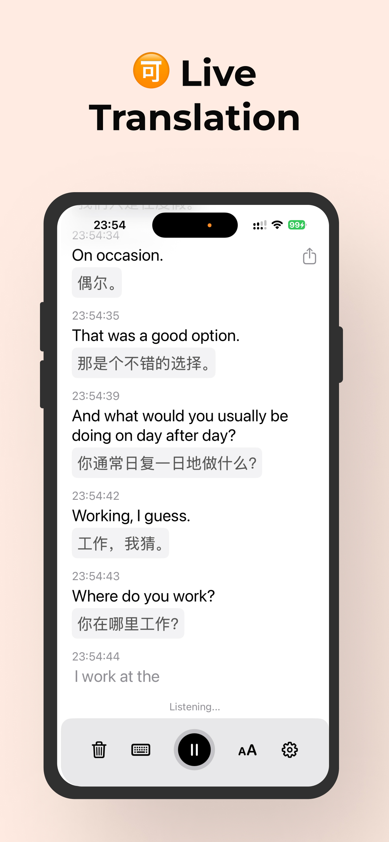 Live Transcribe & Notification iPhone app screenshot 4