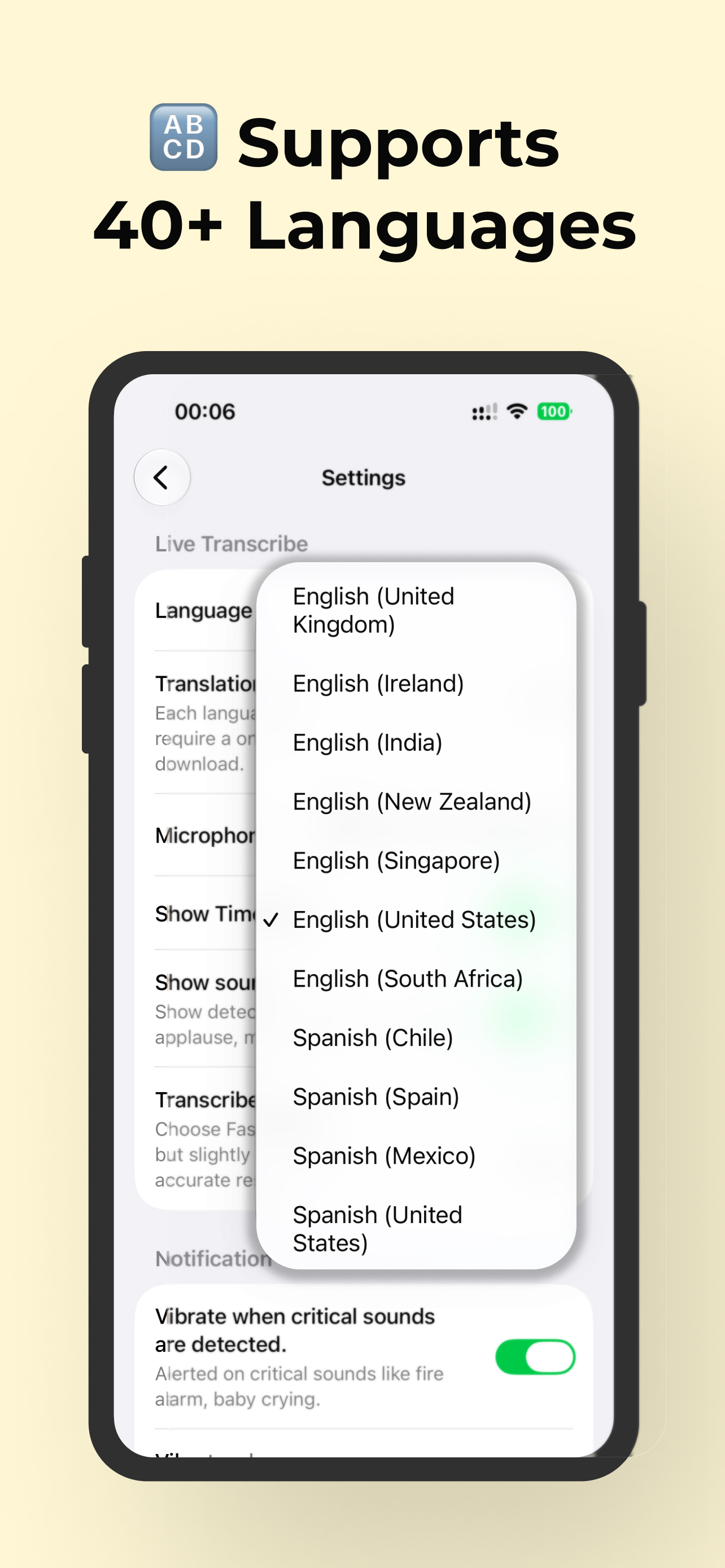 Live Transcribe & Notification iPhone app screenshot 7