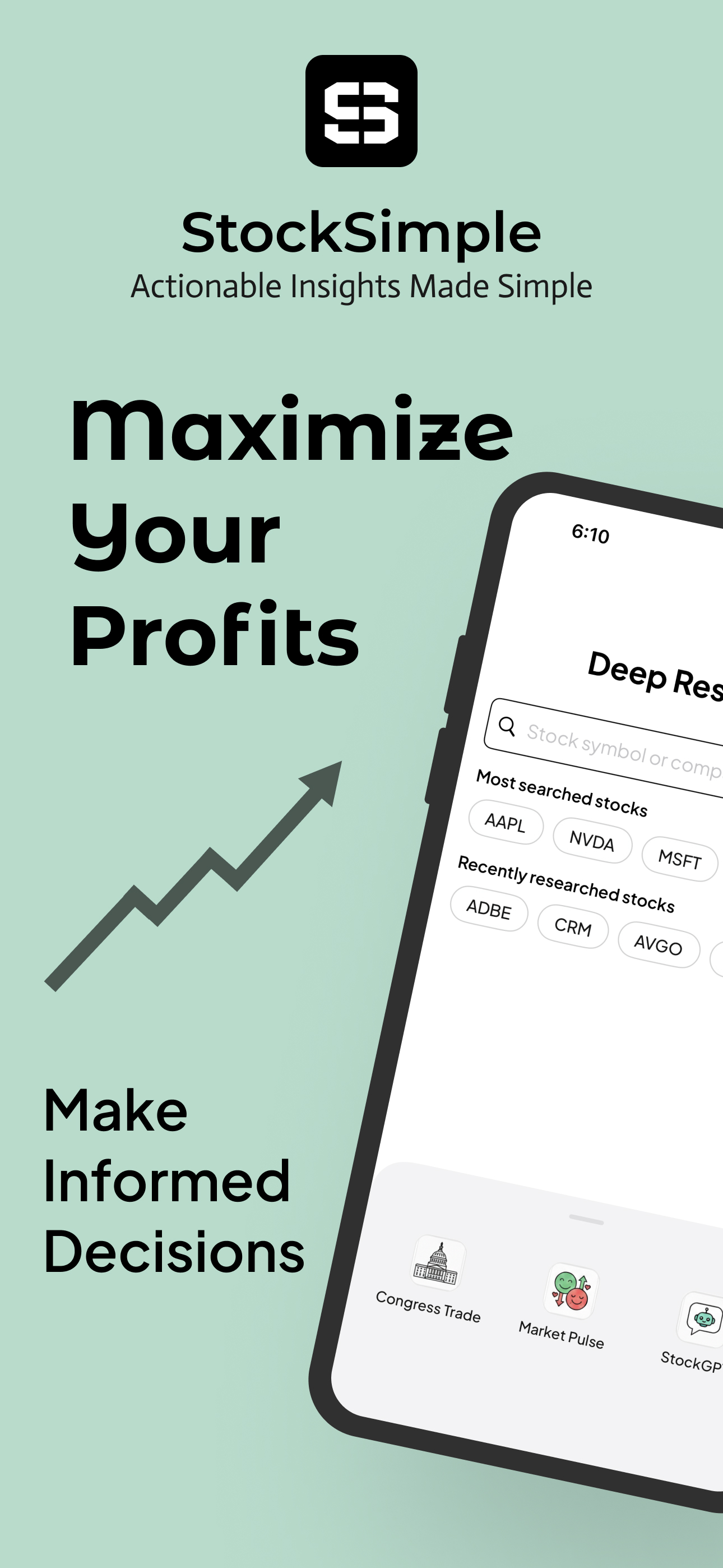 StockSimple AI stock analysis and research screenshot 1